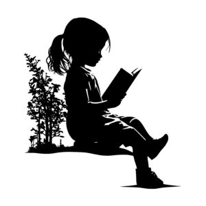 Girl Reading Book Outside