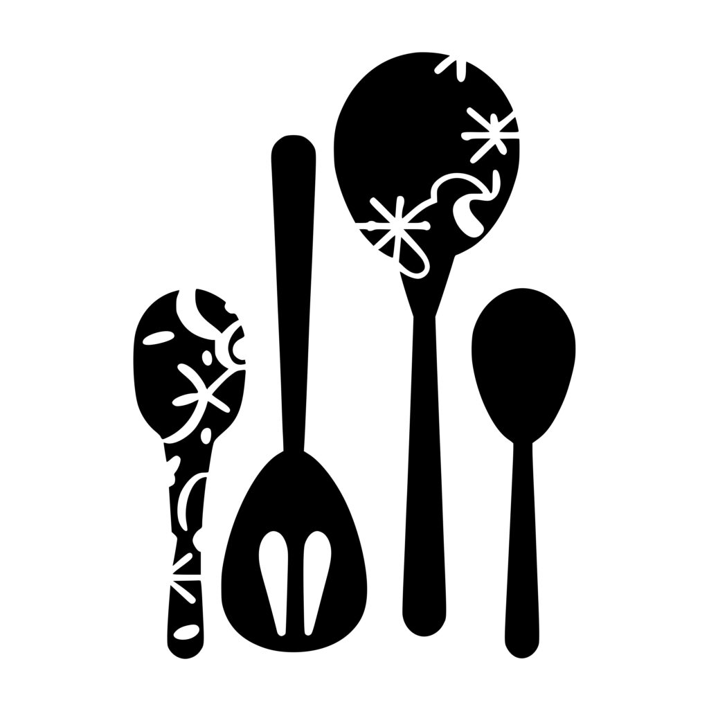 Wooden Mixing Spoons SVG File for Cricut, Silhouette, Laser Machines