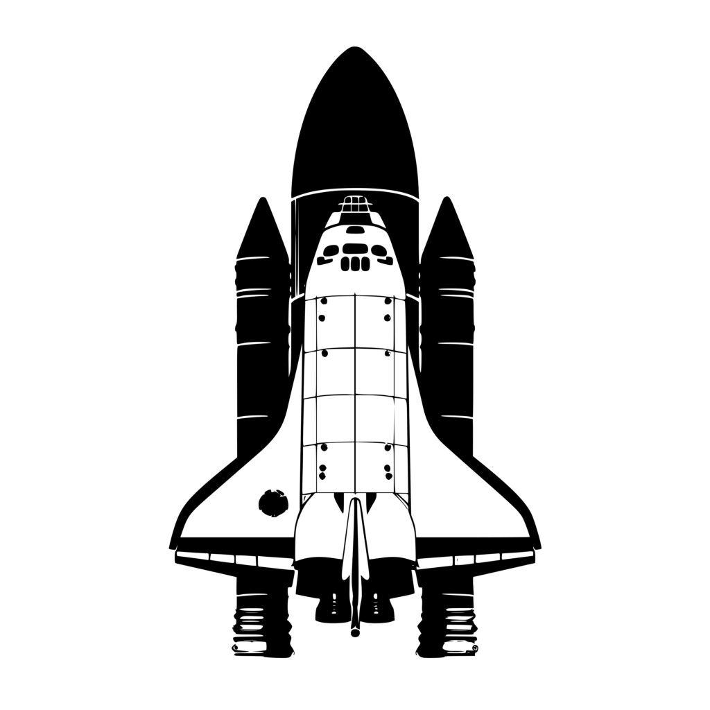 Spacecraft with Boosters: SVG File for Cricut, Silhouette, Laser Machines