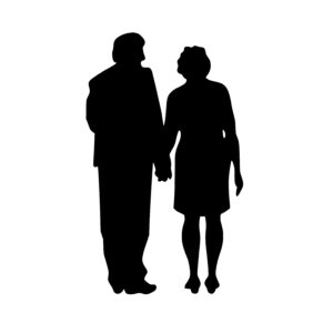 Elderly Couple Silhouette