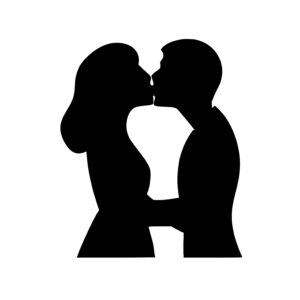 Couple Kissing Silhouette