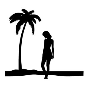 Woman Walking on Beach