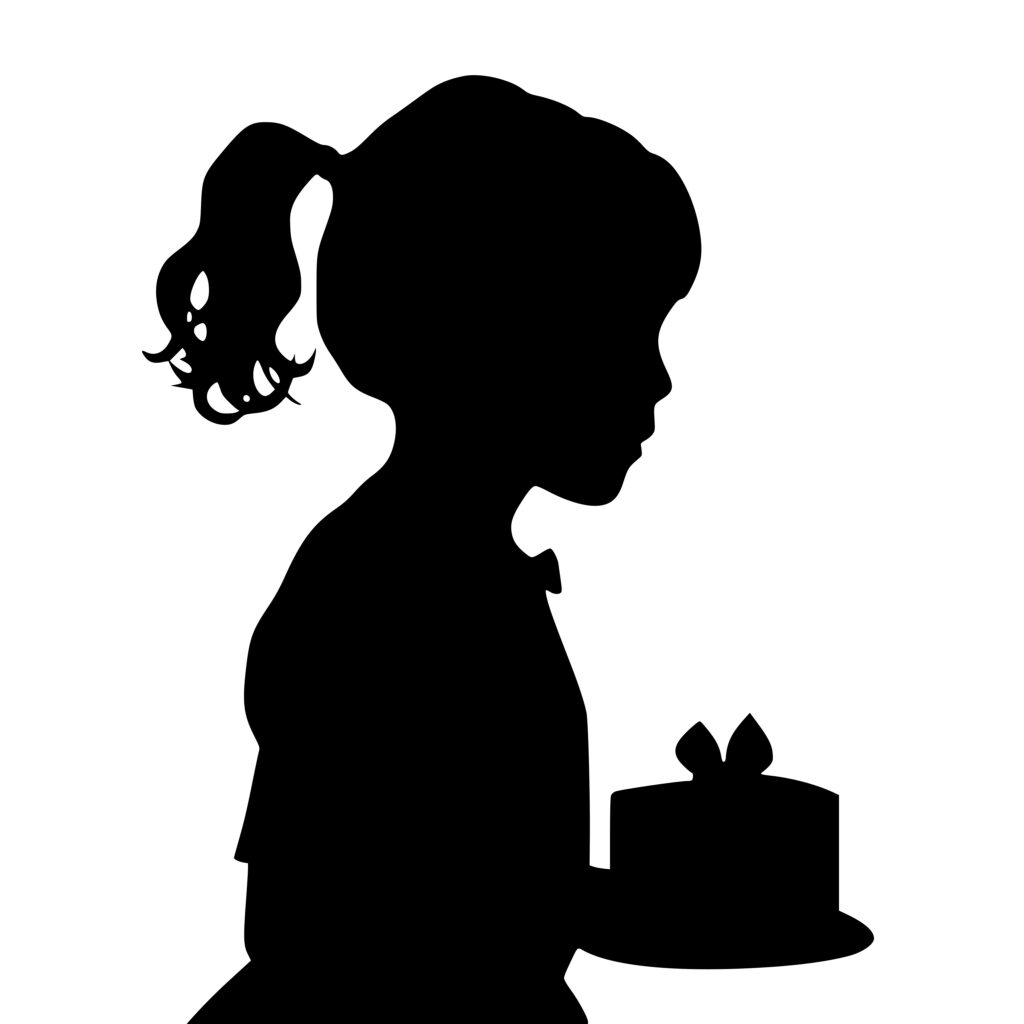 Girl With Birthday Cake SVG File For Cricut Silhouette And Laser Machines