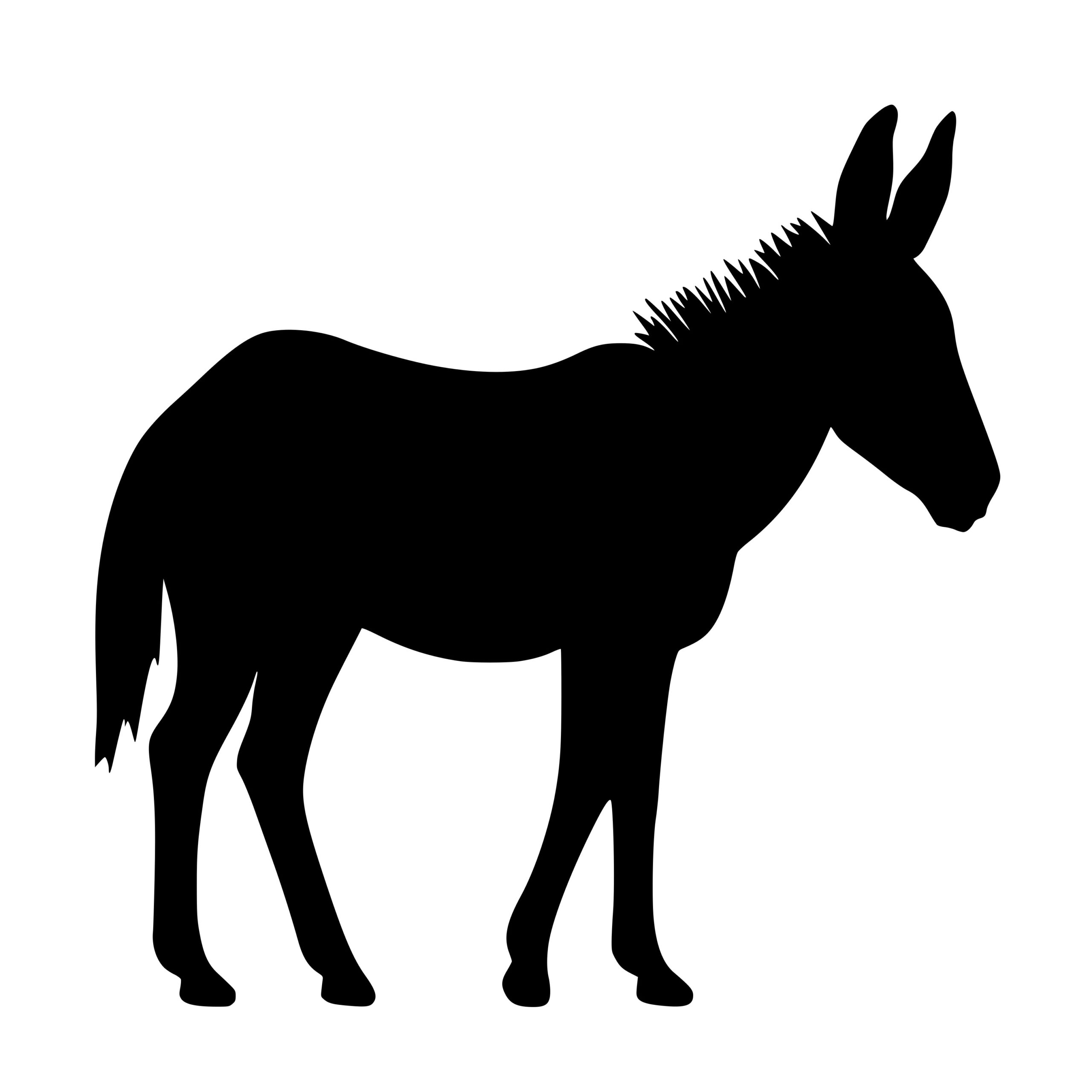 Donkey Silhouette SVG File: Instant Download for Cricut, Silhouette ...