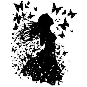 Girl Dancing with Butterflies