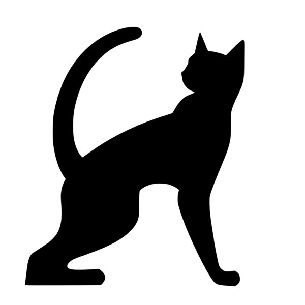 cat stretching silhouette clip art