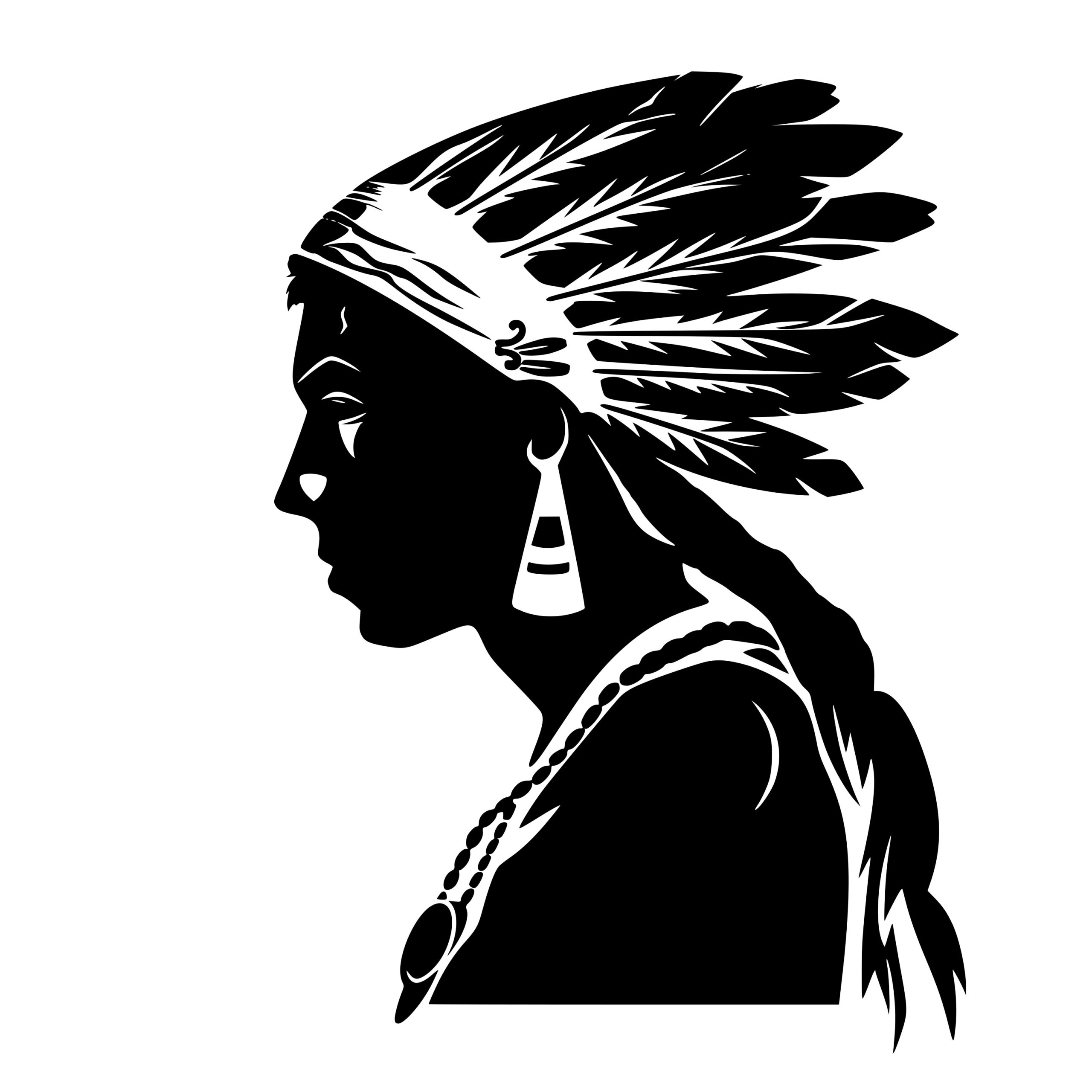 Native American Man SVG File for Cricut, Silhouette, Laser Machines