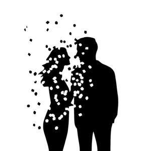 Couple with Confetti