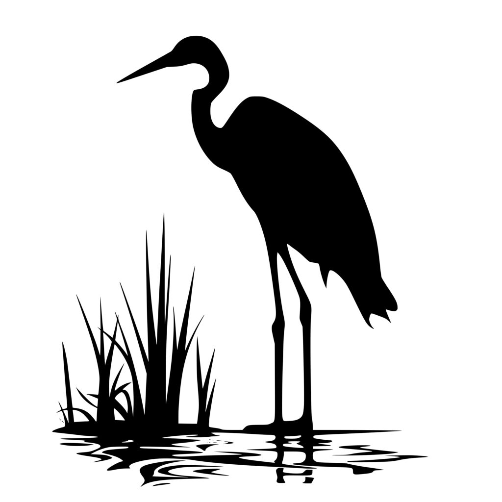 Egret in a Marsh SVG File: Perfect for Cricut, Silhouette & Laser Machines