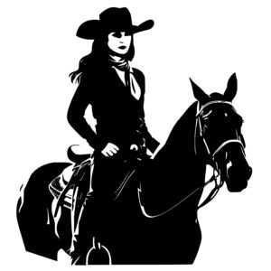 Cowgirl Riding Horse
