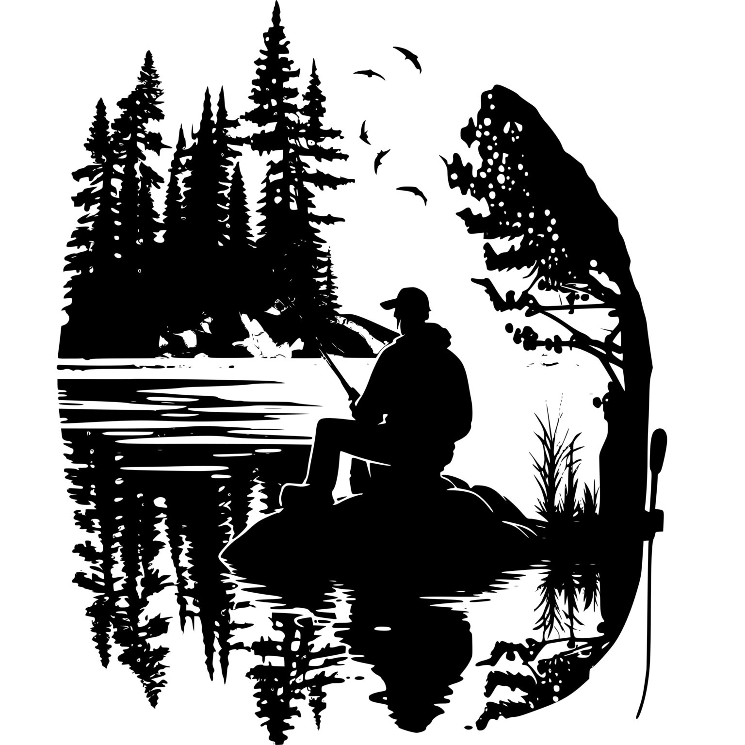 Fishing lady svg file for cricut silhouette laser machines
