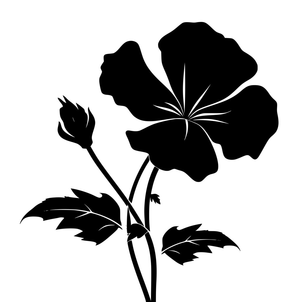 Instant Download Petunia with Leaves Image SVG, PNG, DXF - Cricut