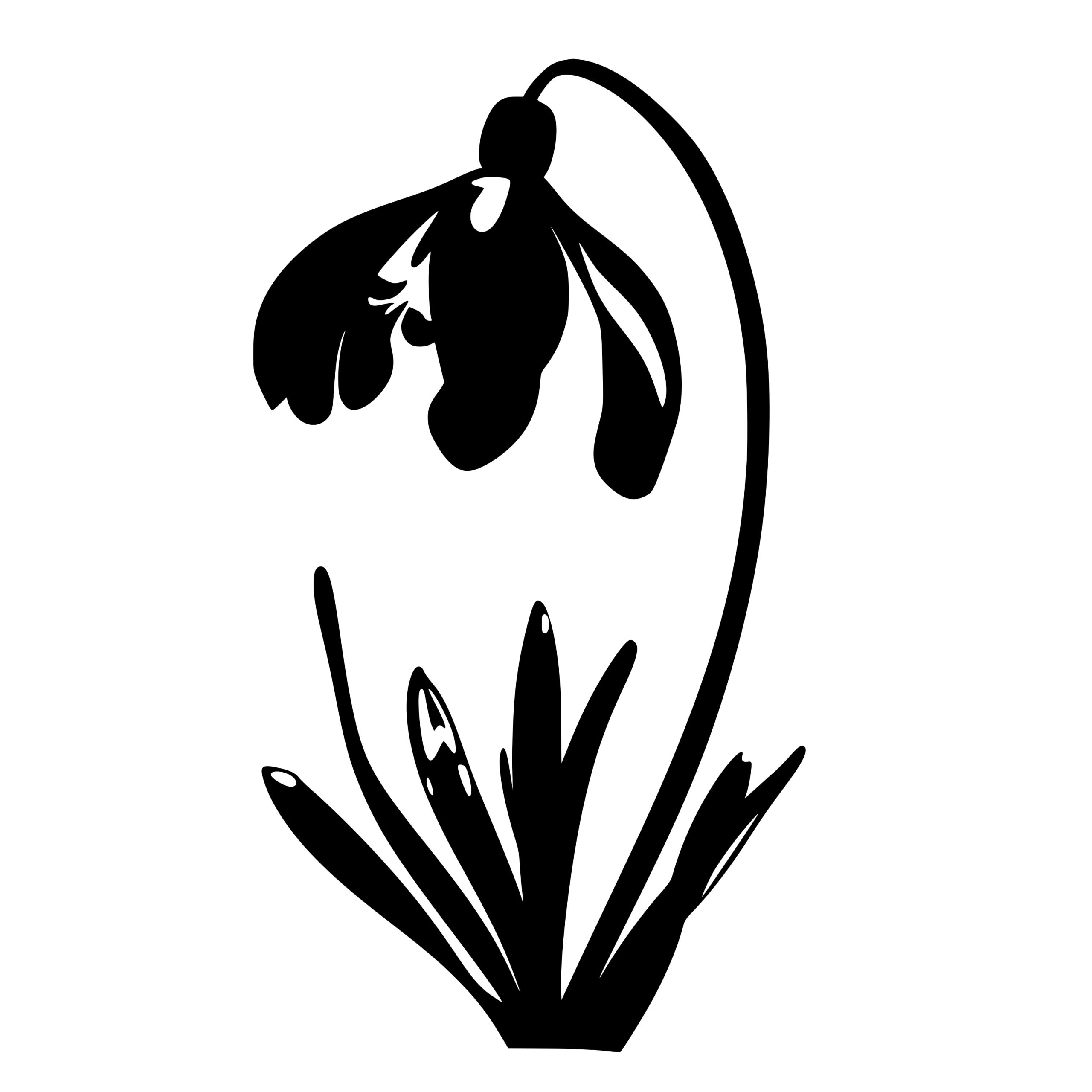 Snowdrop Plant SVG File for Cricut, Silhouette, and Laser Machines
