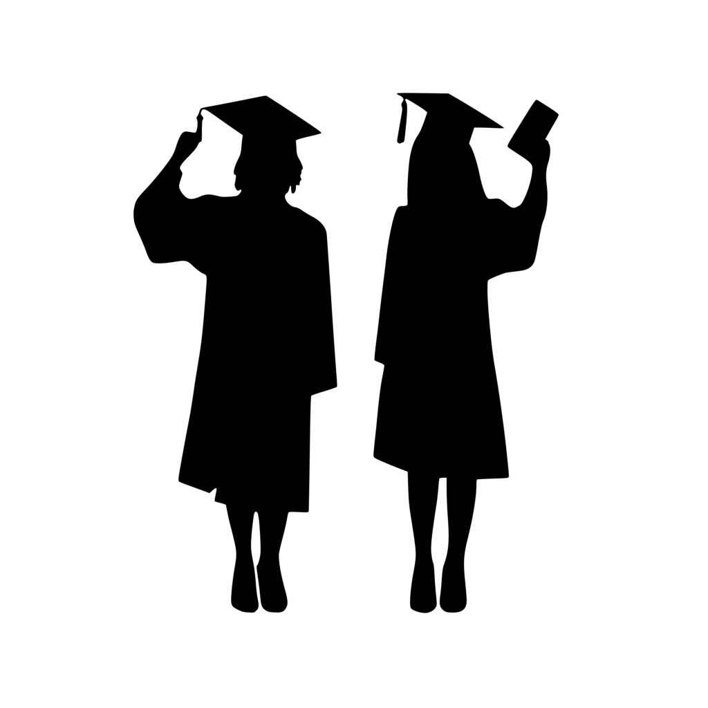 Congratulatory Friends in Cap & Gown SVG Image for Cricut