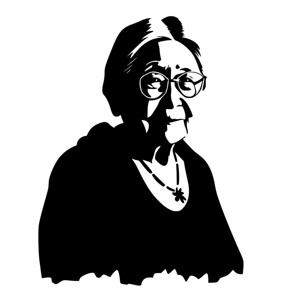 Sweet Elderly Lady SVG File for Cricut, Silhouette, Laser Machines