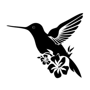 Humming Bird with Flowers