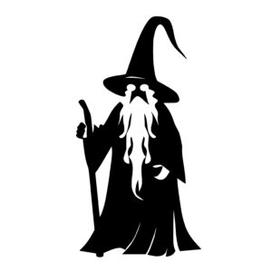 Wizard with Pointed Hat and Staff