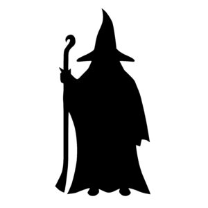 Wizard with Staff Silhouette