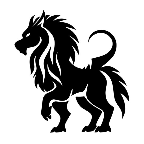 Black Lion, Cut Out Design for Cricut svg, png, dxf, jpg