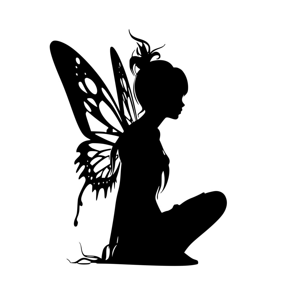 Sitting Fairy SVG File: Instant Download for Cricut, Silhouette, Laser ...