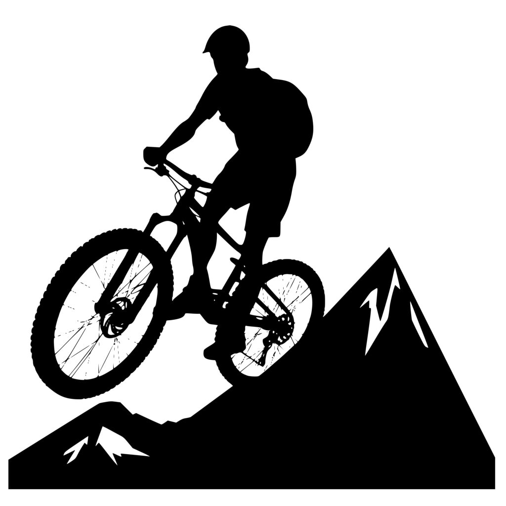 Mountain Biking Down Mountain SVG File for Cricut, Silhouette, Laser