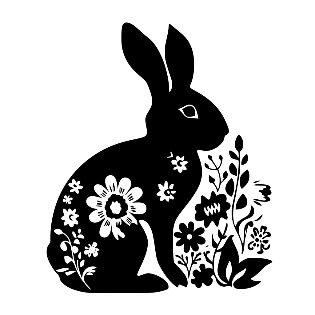 Blossom Rabbit SVG File for Cricut, Silhouette, and Laser Machines