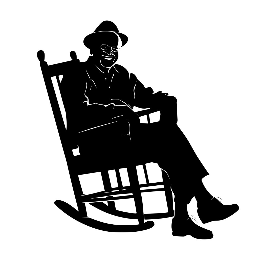 Grandpa in Rocking Chair SVG File for Cricut, Silhouette, Laser