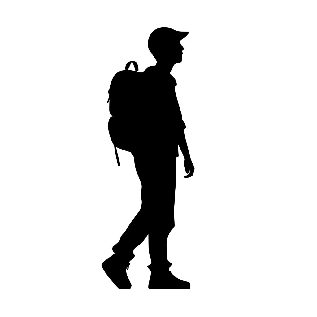 Hiker with Backpack: SVG, PNG, DXF Files for Cricut, Silhouette, Laser ...