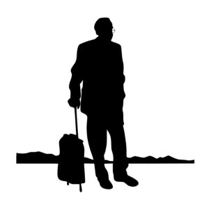 Elderly Man with Suitcase