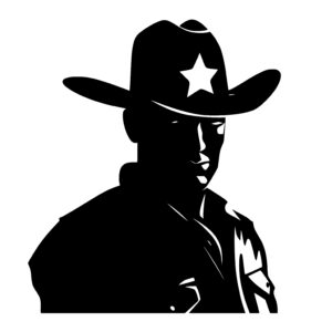 Sheriff Wearing a Cowboy Hat