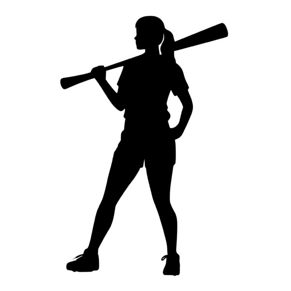 Softball Player Silhouette SVG File for Cricut and Silhouette Machines