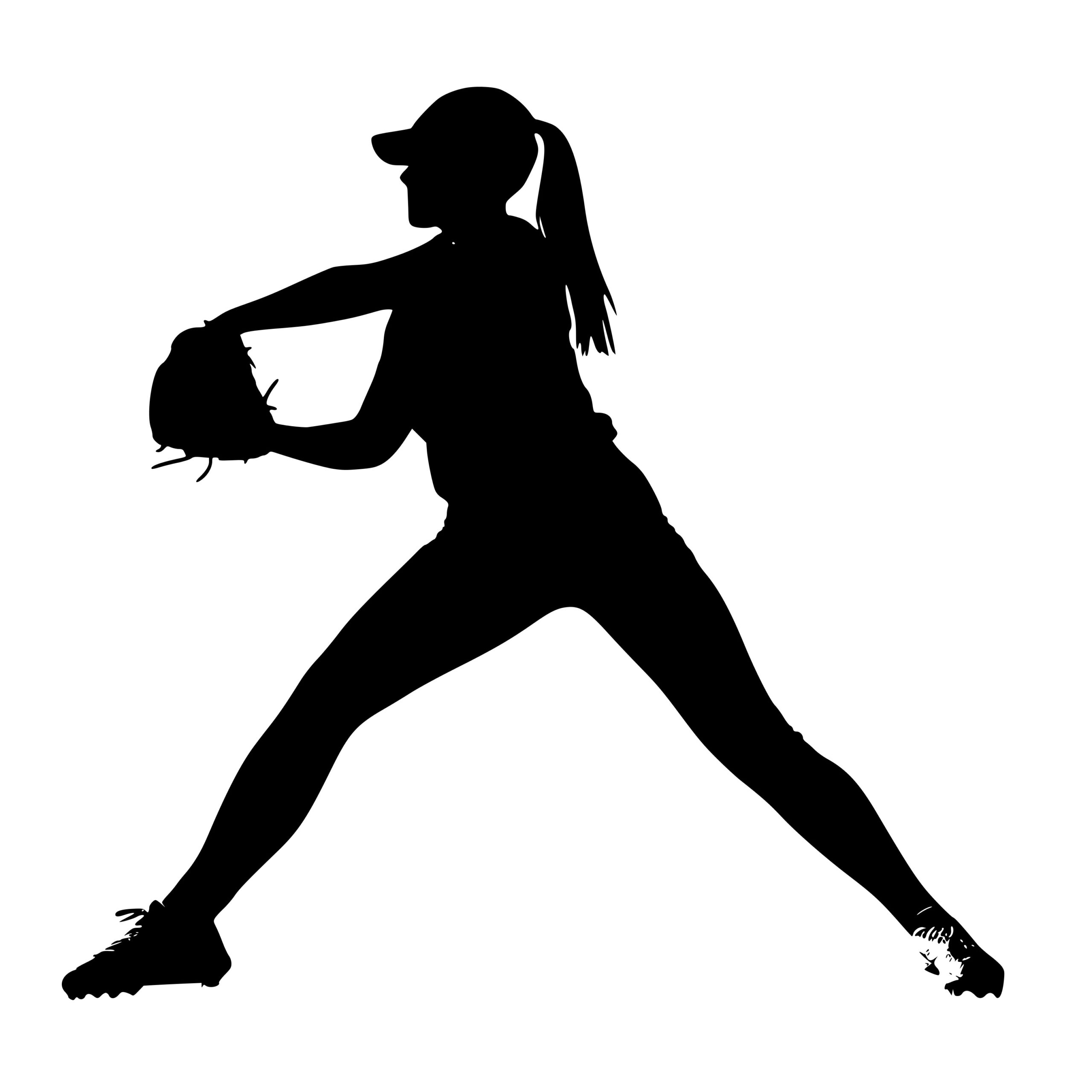 Softball Pitcher Silhouette SVG File for Cricut, Silhouette, Laser Machines