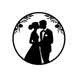 Couple Kissing Under Flowers