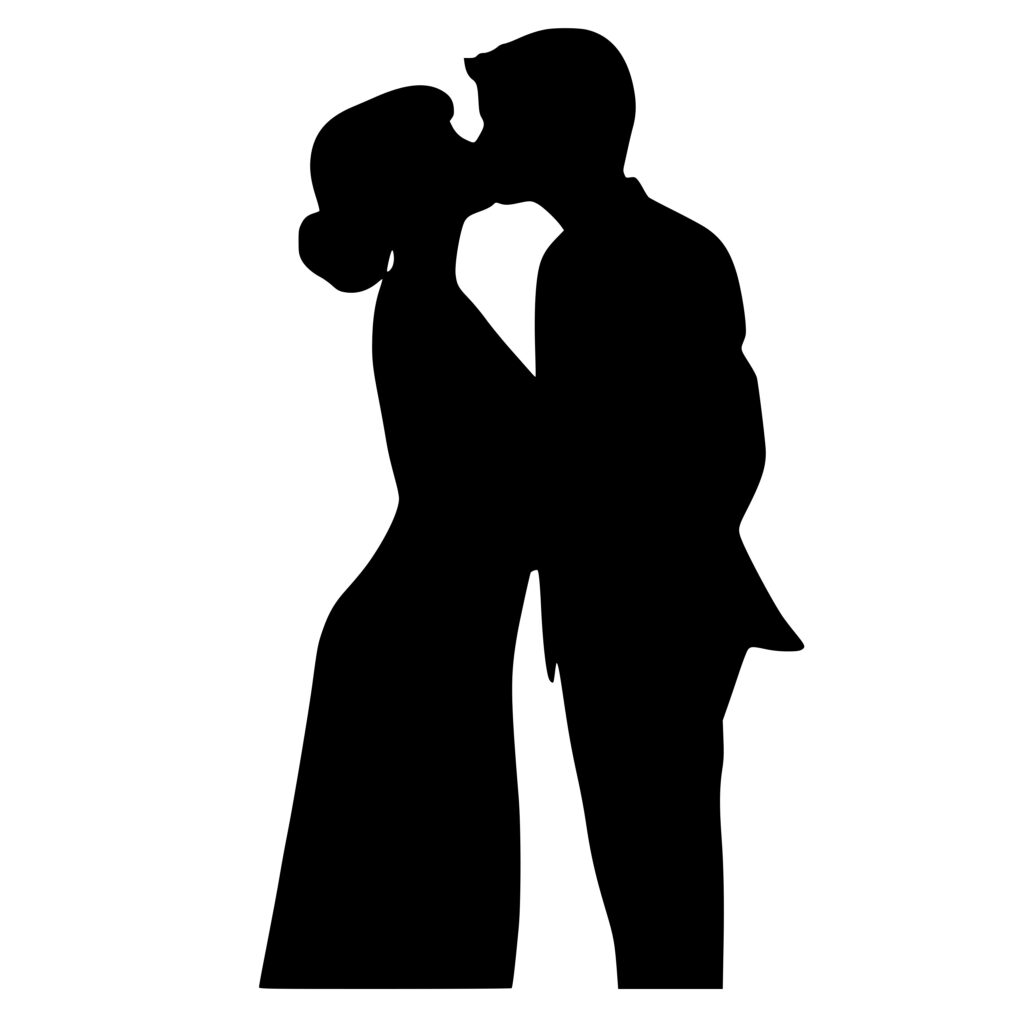 Newlywed Kiss SVG File for Cricut, Silhouette, Laser Machines