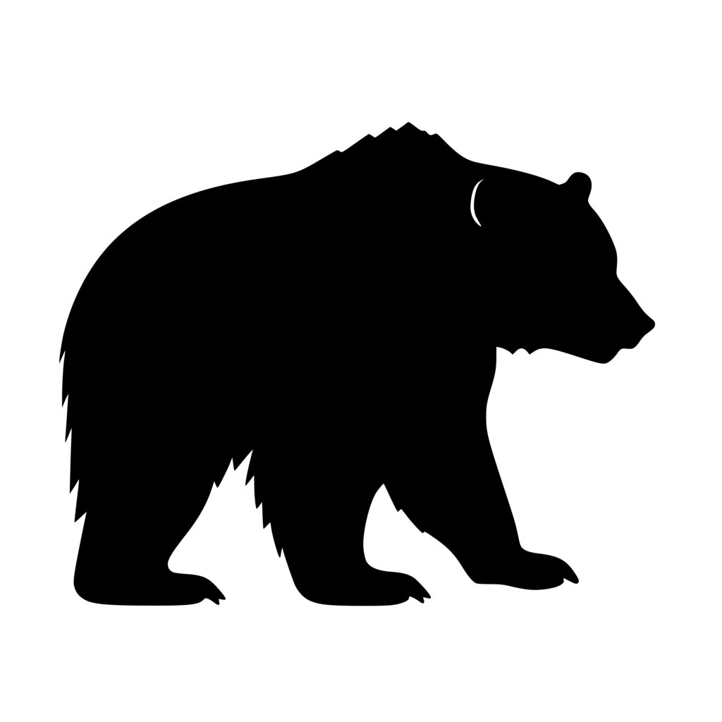 Wild Bear Silhouette: Instant Download SVG, PNG, DXF Files