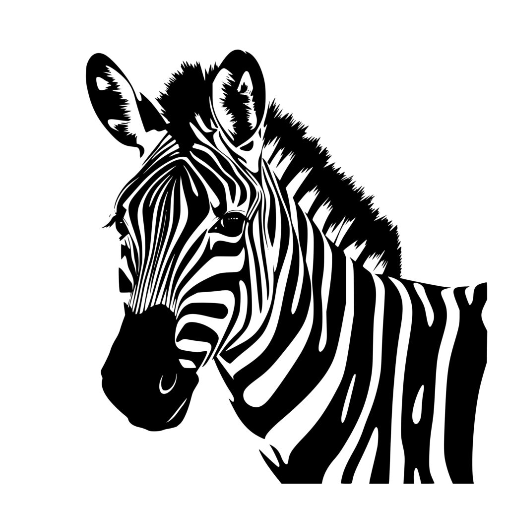 Zebra Heart Portrait SVG File for Cricut, Silhouette, Laser Machines