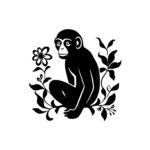Monkey with Flowers
