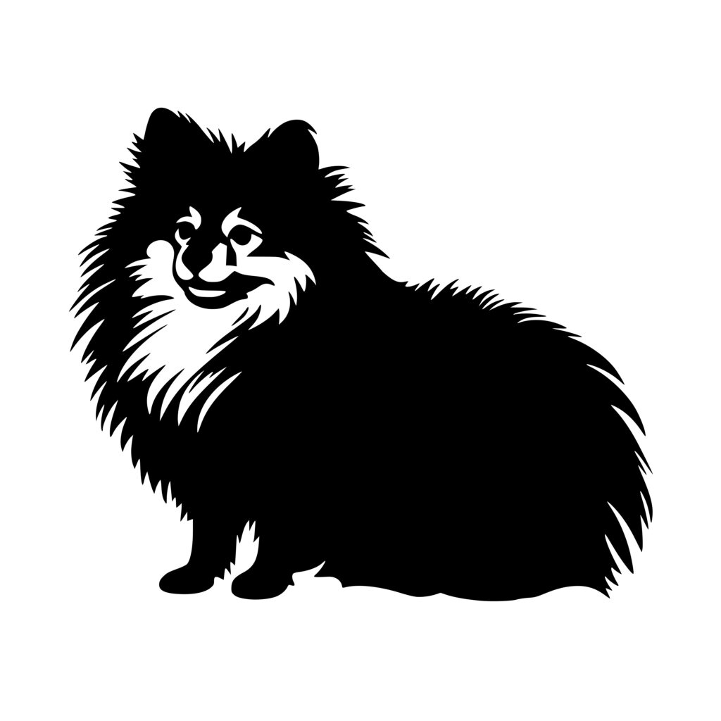 Fluffy Pomeranian SVG File for Cricut, Silhouette, Laser Machines