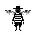 Bee with Striped Shirt and Hat