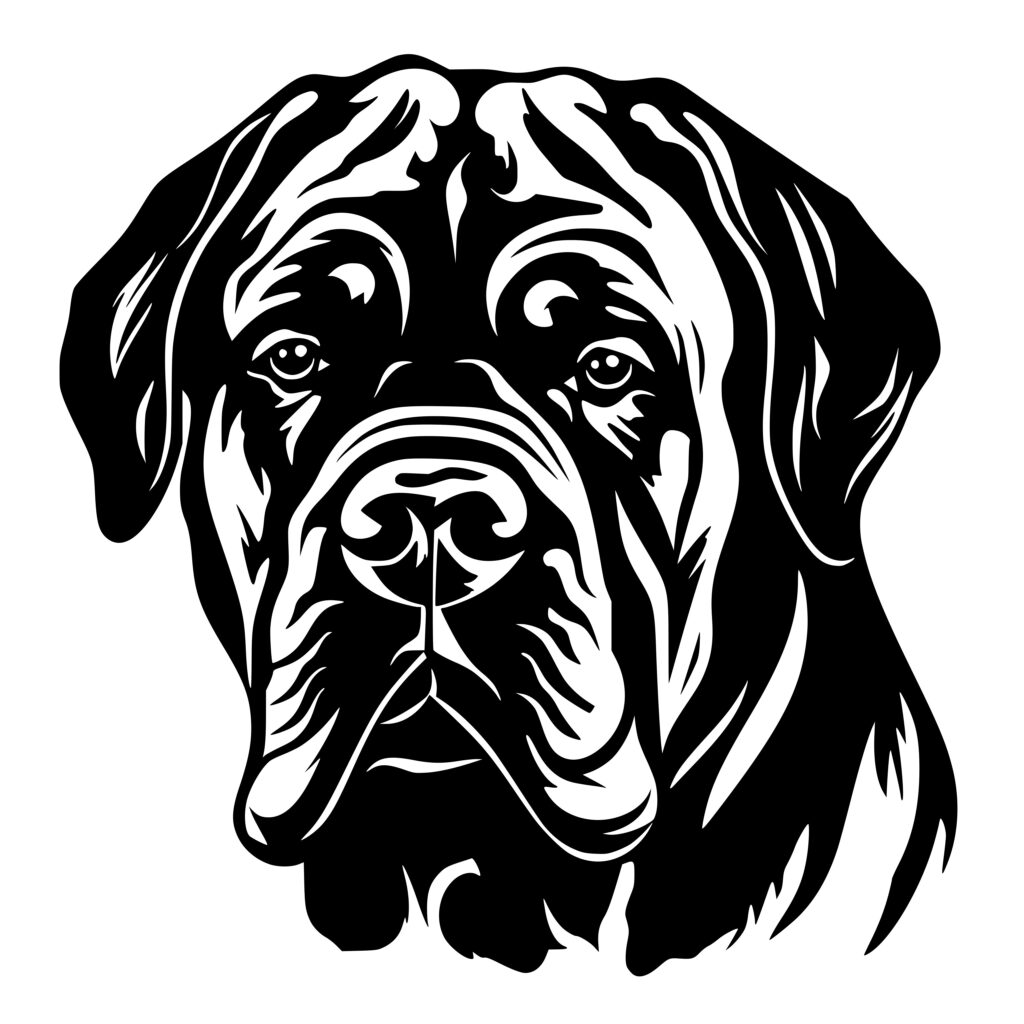 Wrinkled Mastiff: Instant Download SVG Image for Cricut, Silhouette, Laser