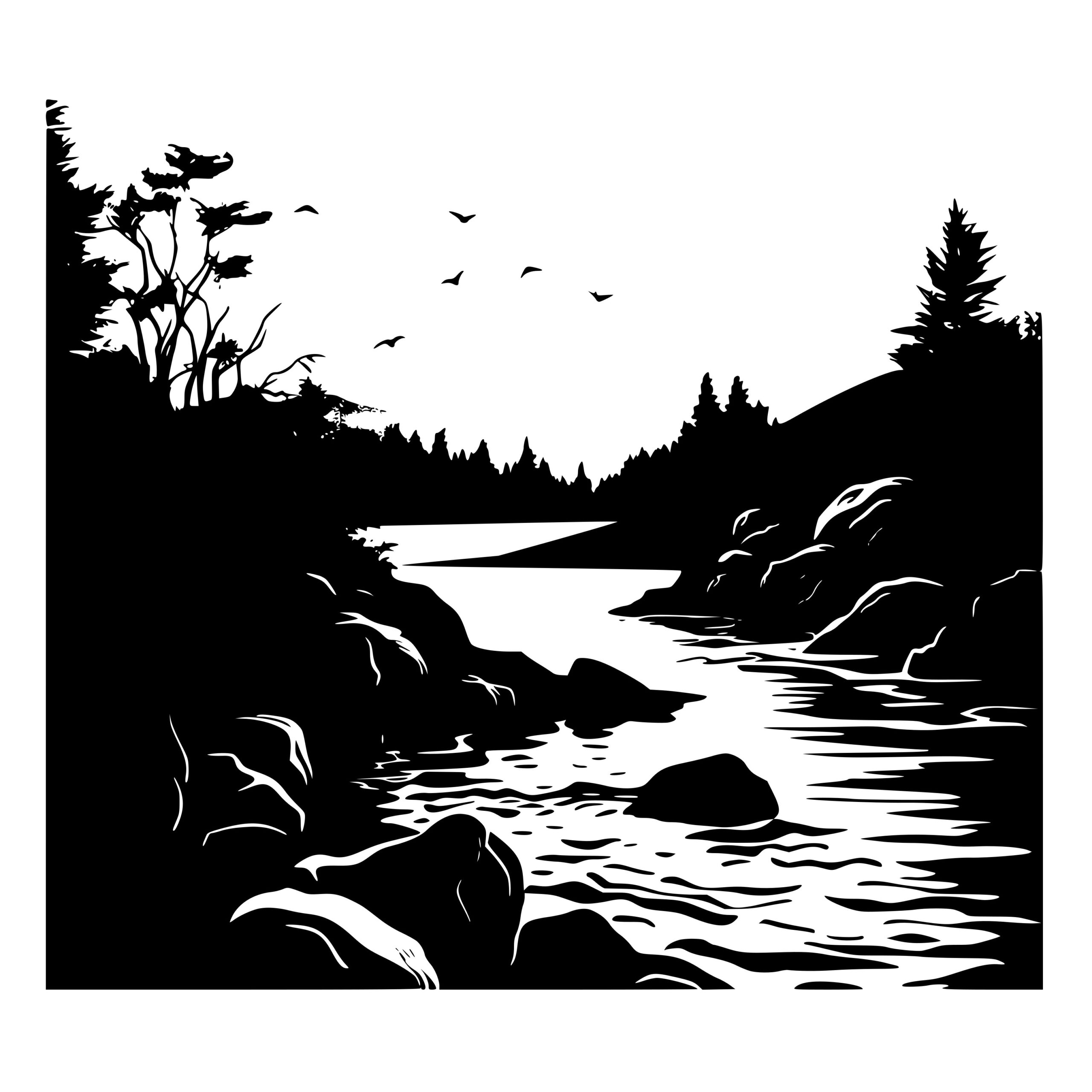 Forest River Rapids: Instant Download SVG, PNG, DXF Files for Cricut ...
