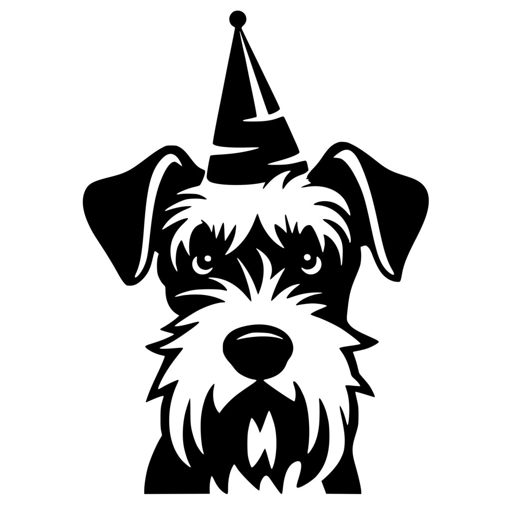 Dog with Party Hat SVG File for Cricut, Silhouette, Laser Machines