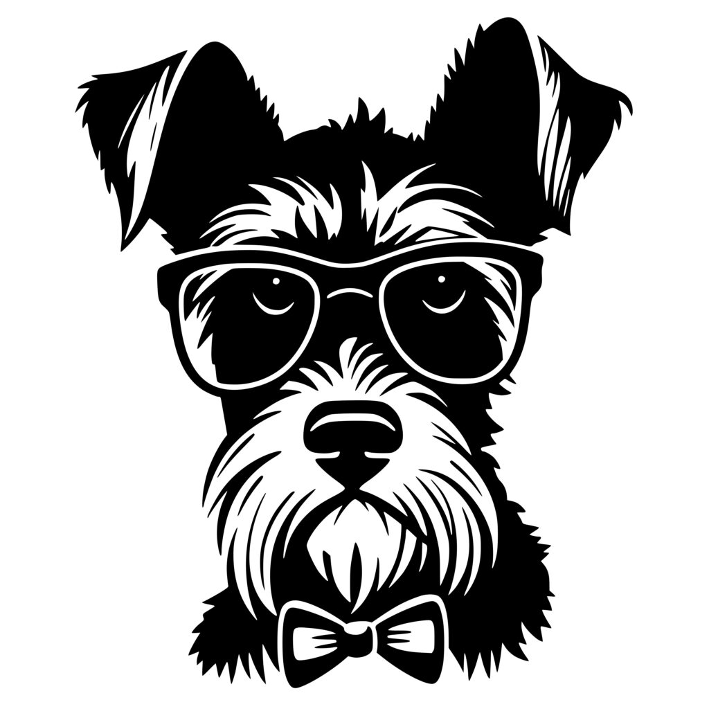 Bowtie-wearing Schnauzer Svg File For Cricut, Silhouette, Laser Machines