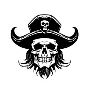 Pirate Skull with Beard
