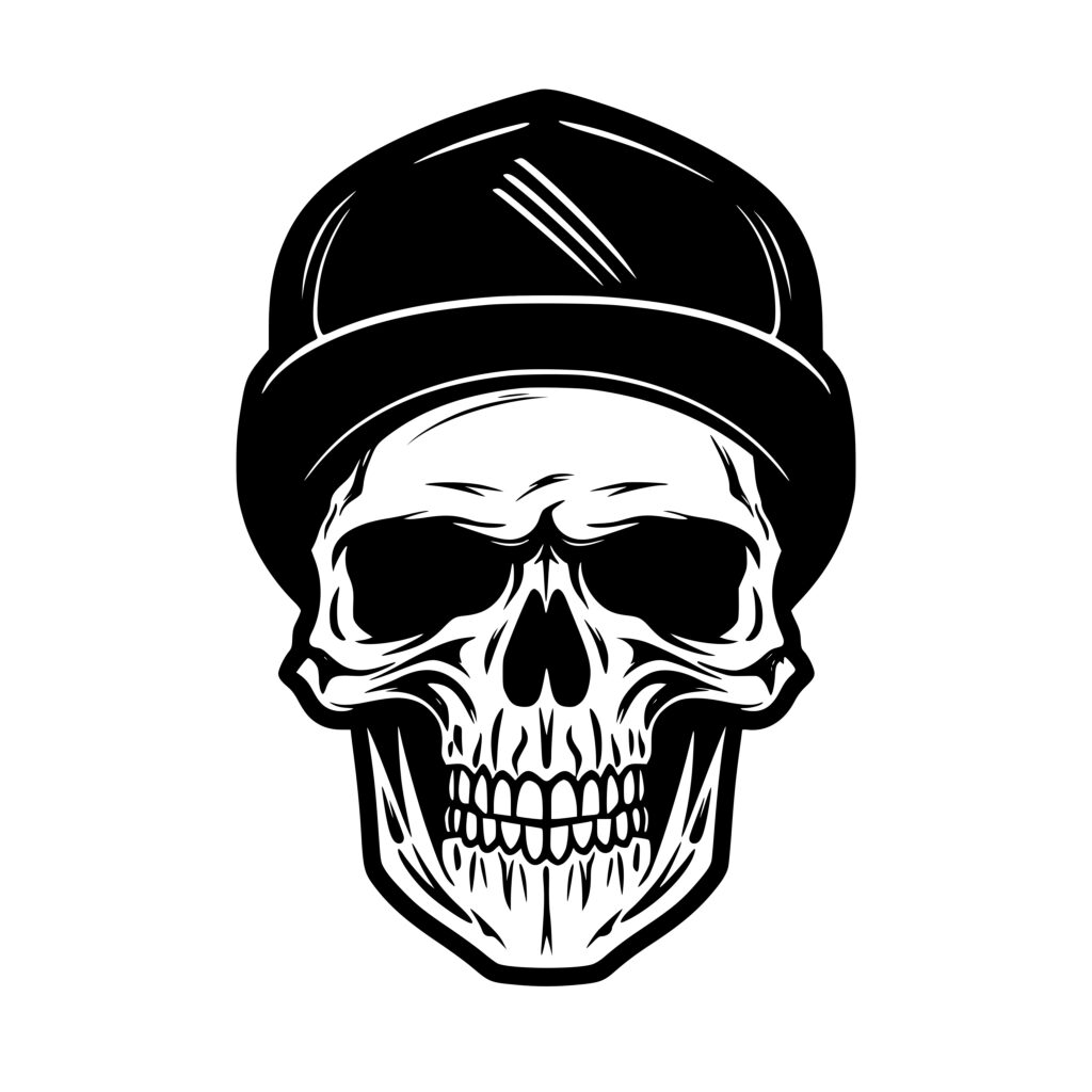 Skullcap Skull SVG File for Cricut, Silhouette, Laser Machines