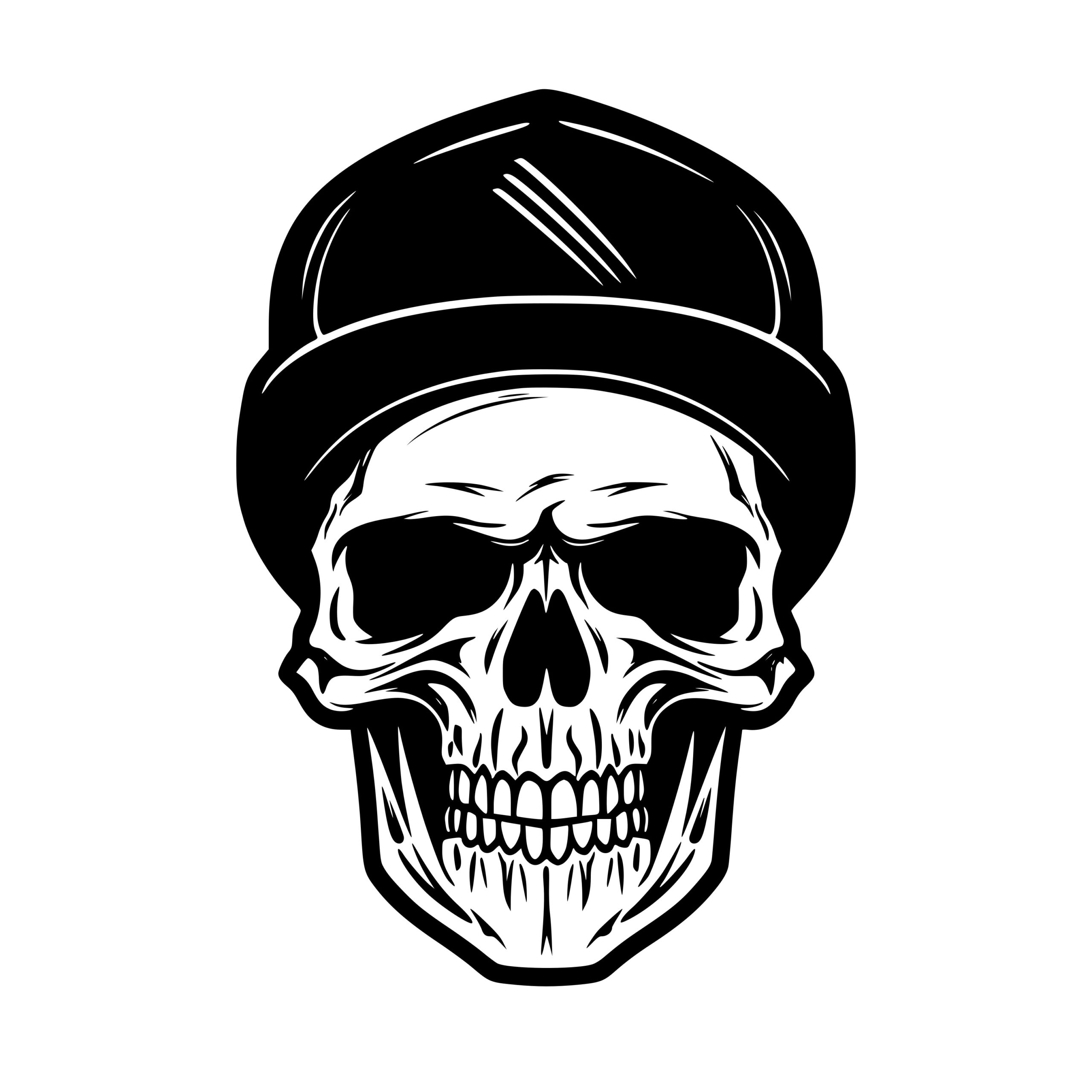 Skullcap Skull SVG File for Cricut, Silhouette, Laser Machines