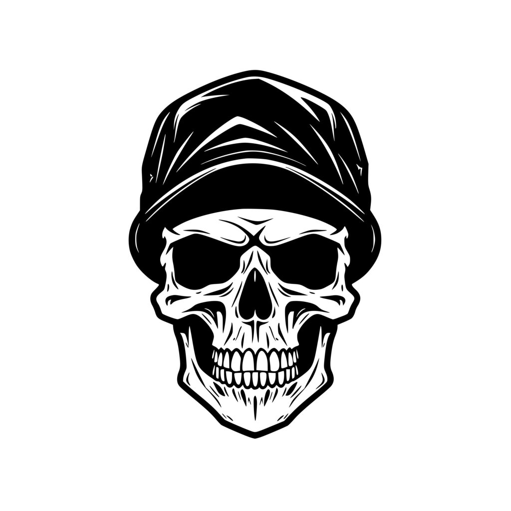 Skull Wearing a Cap - SVG File for Cricut, Silhouette, Laser