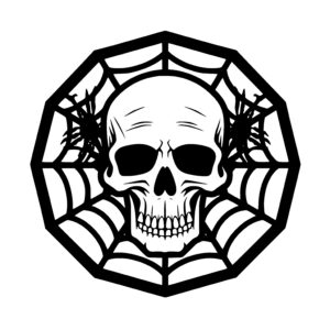 Spooky Spiderweb Skull