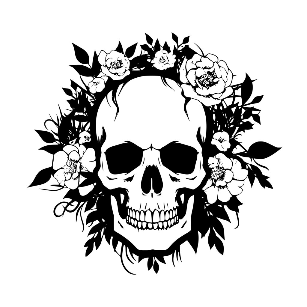 Flower Crown Skull: SVG, PNG, DXF Image for Cricut and Silhouette