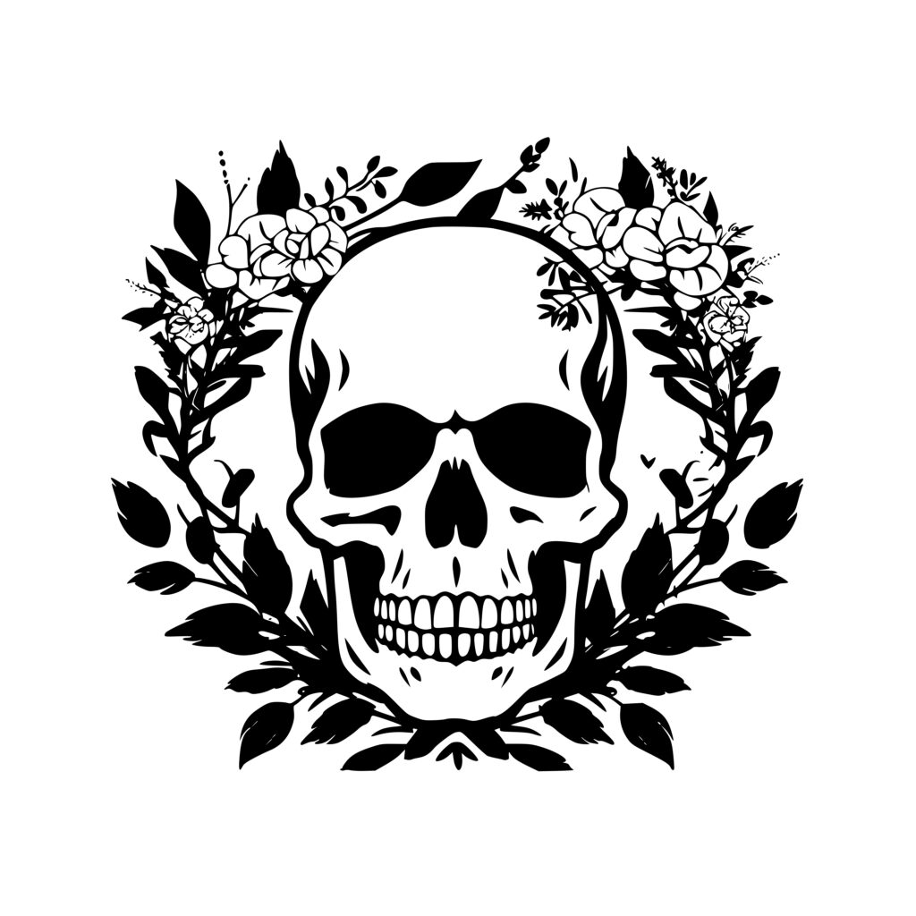 Flower Adorned Skull SVG File for Cricut, Silhouette, Laser